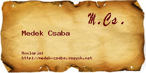 Medek Csaba névjegykártya